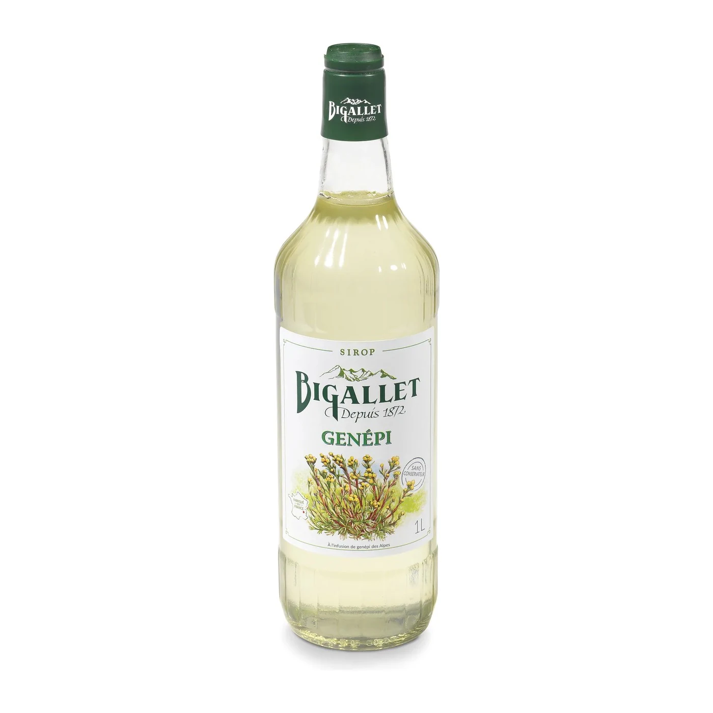 Bigallet génépi syrup, one-litre bottle