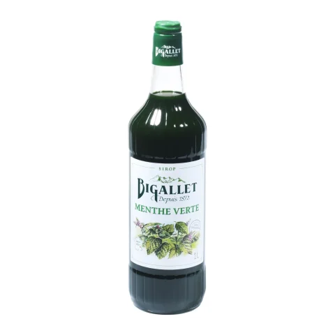 Bigallet green mint syrup, one litre bottle