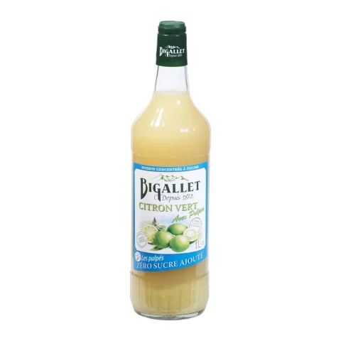 Bigallet lime syrup, one litre bottle
