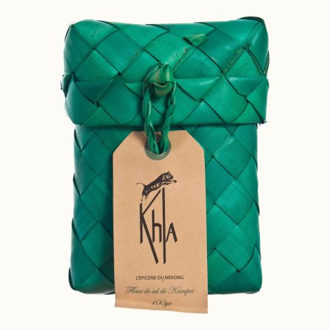 Fleur de sel de Kampot, 100 g palm leaf box