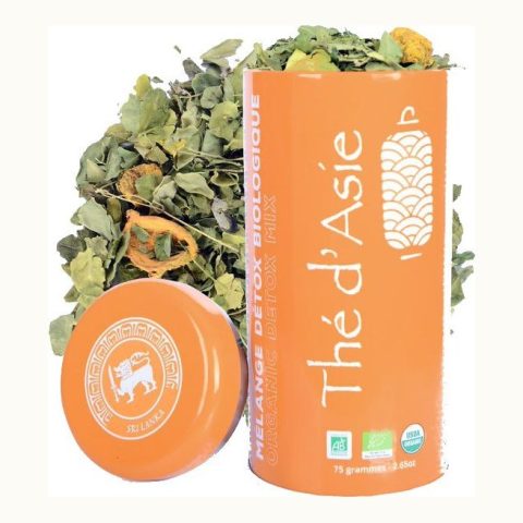 Organic Khmer detox herbal blend in its premium metal tin