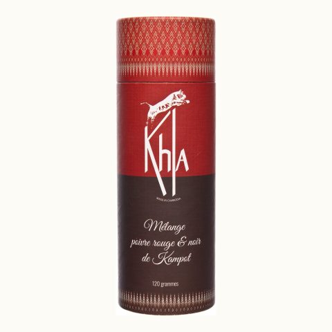 Organic black and red Kampot pepper, 120 g tube