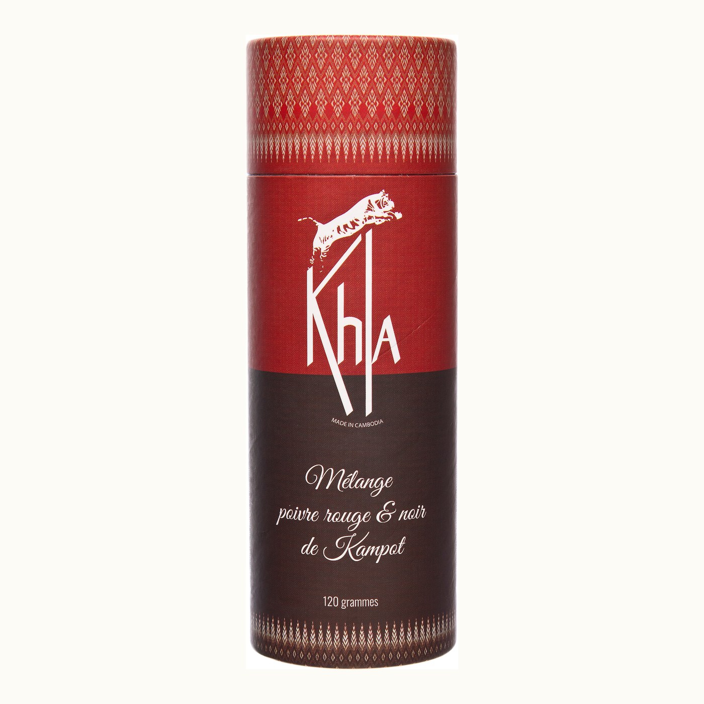 Organic black and red Kampot pepper, 120 g tube