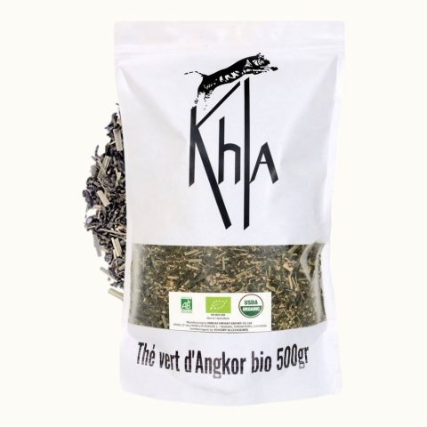 Organic Angkor green tea, 500 g kraft bag