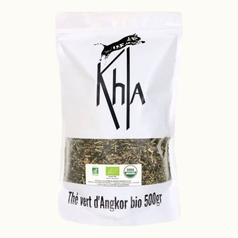 Organic Angkor green tea, 500 g kraft bag