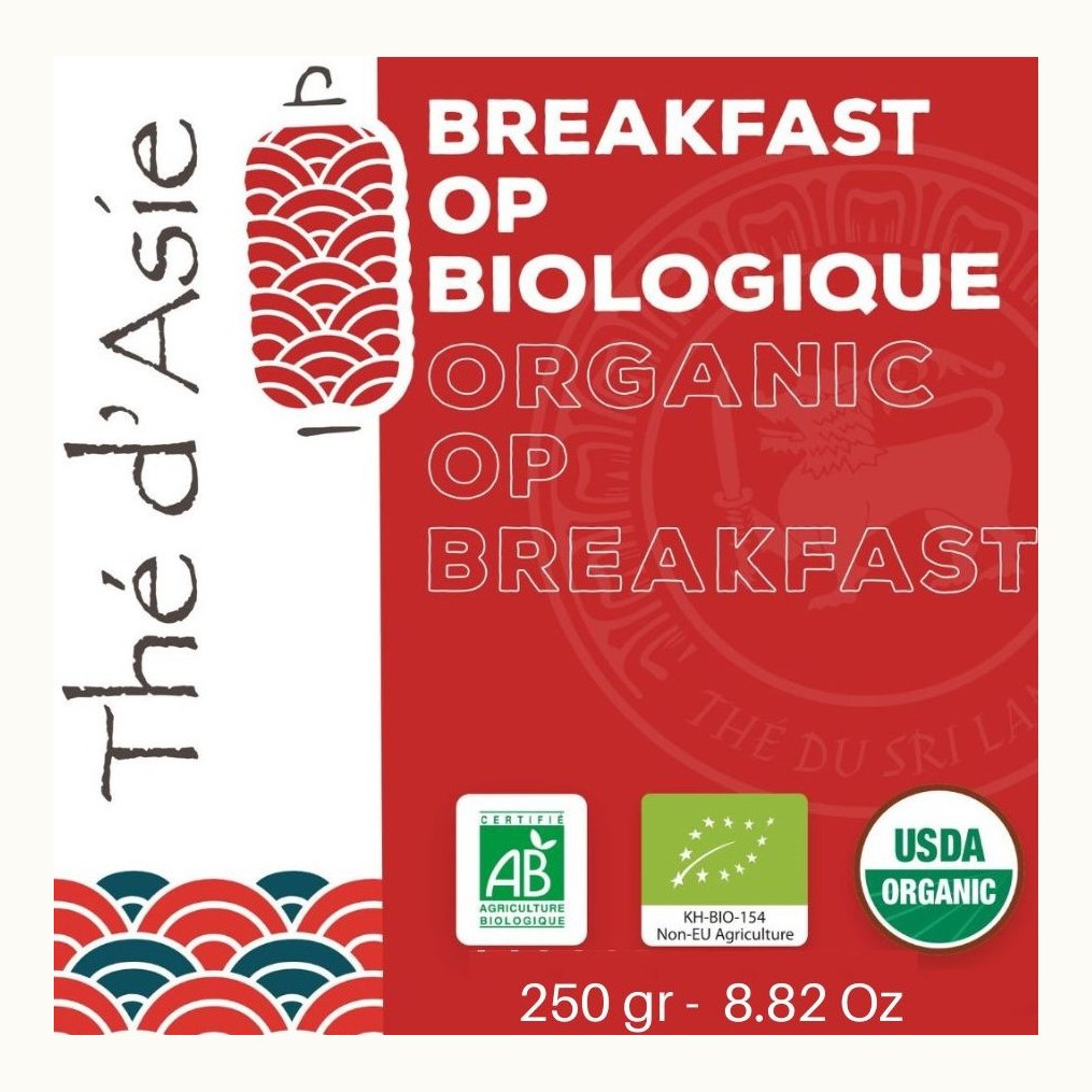 Organic breakfast OP black tea, 250 g kraft bag