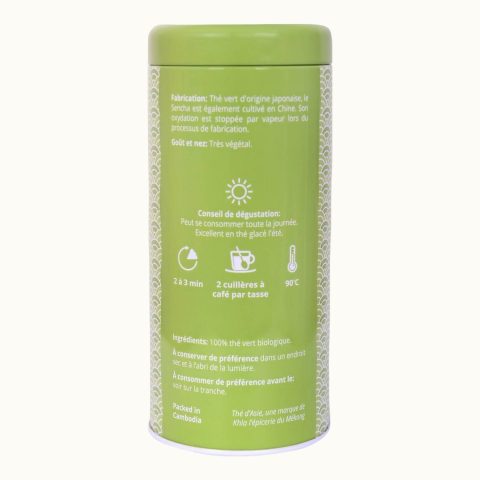 Organic sencha green tea, 90 g tin