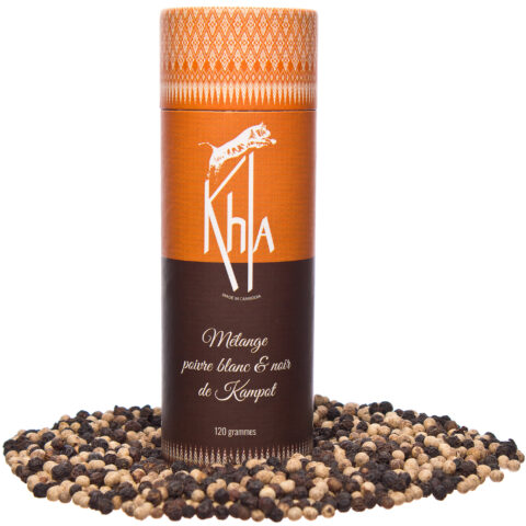Organic Black and White Kampot Pepper 120g Tube