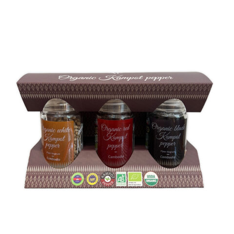 Poivre de Kampot Bio Coffret Moulin 3*45g